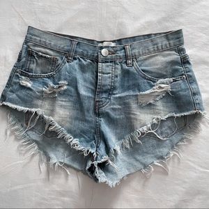 By the Way Distressed Denim Shorts